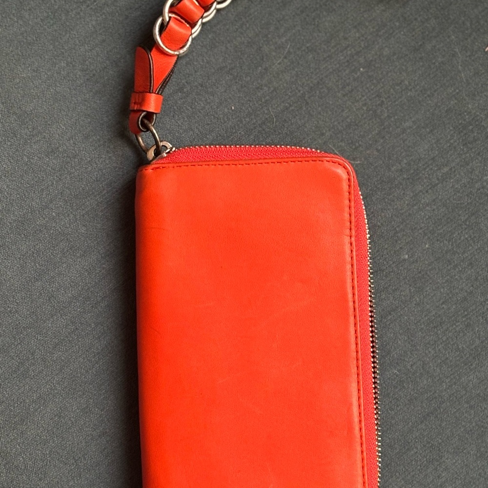 Rag & Bone bright orange Leather Clutch - Picture 3 of 4